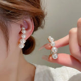 KAITIN Pearl Earrings French Vintage Style Personality Daily Earrings Female