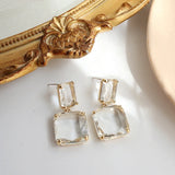 KAITIN Geometric Crystal Earrings 925 Silver Needle Jewelry