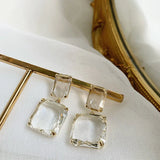 KAITIN Geometric Crystal Earrings 925 Silver Needle Jewelry