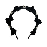 KAITIN Vintage Pearl Bow Hair Band Pressure Hair Temperament Hair Accessories