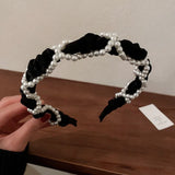 KAITIN Vintage Pearl Bow Hair Band Pressure Hair Temperament Hair Accessories