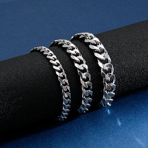10mm Chunky Cuban Chain Bracelet 16-24cm Stainless Steel Armband Jewellry