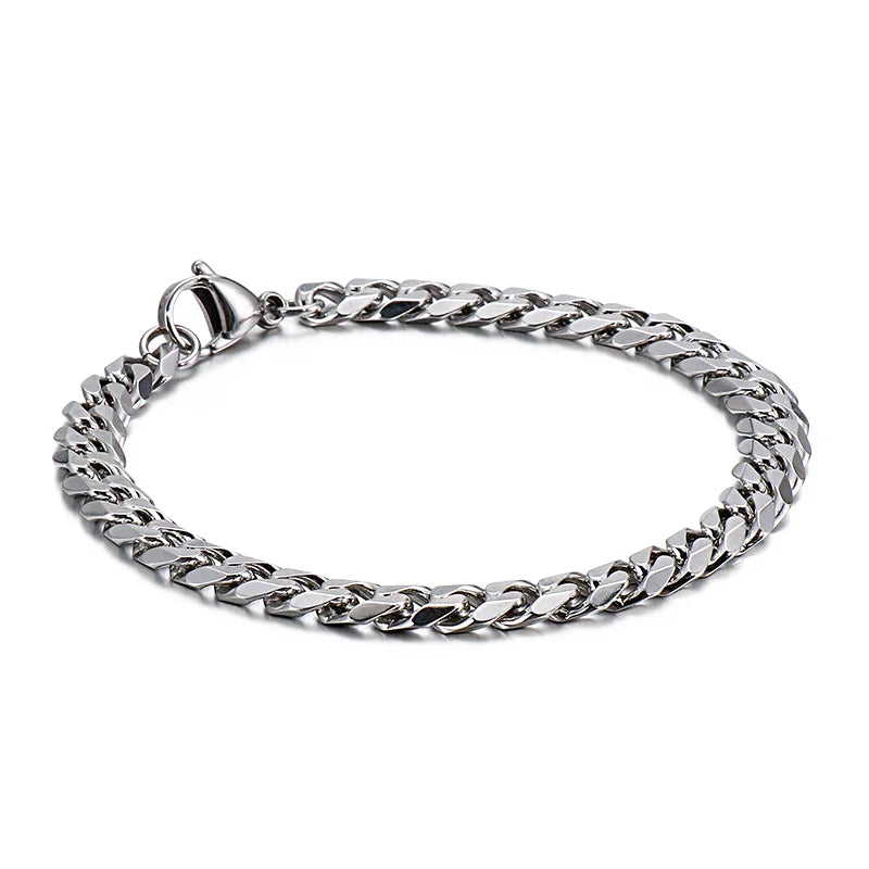 10mm Chunky Cuban Chain Bracelet 16-24cm Stainless Steel Armband Jewellry