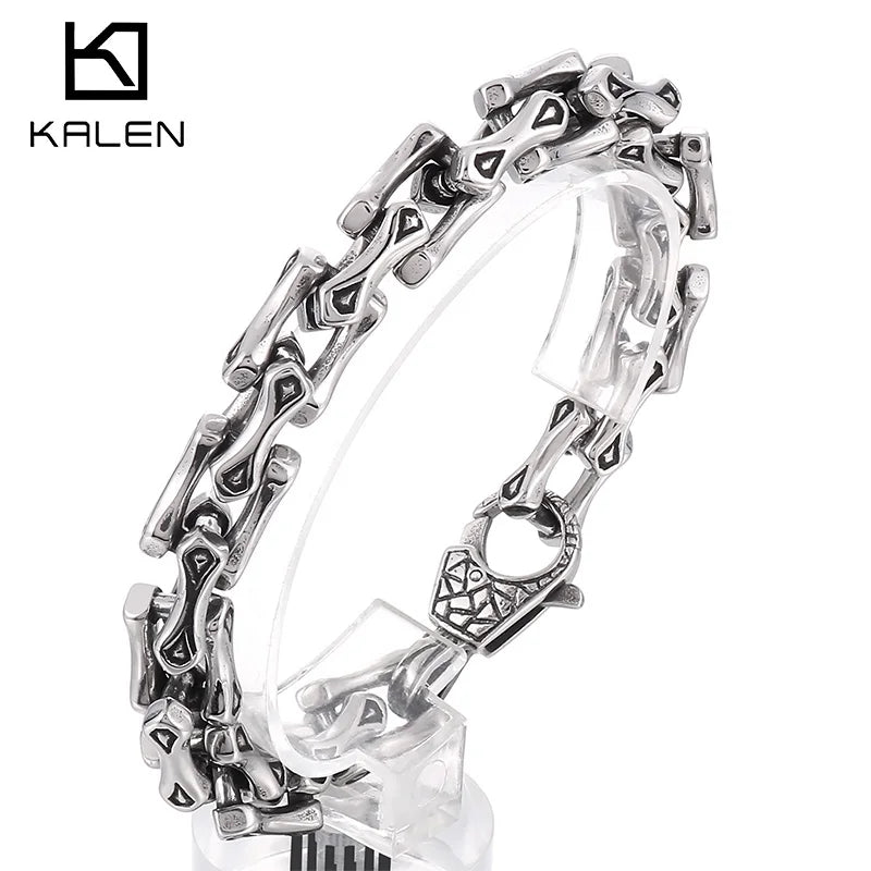 11mm Vintage Stainless Steel Bicycle Chain Men's Bracelet
