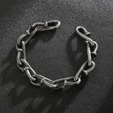 12mm Nail Link Chain Bracelet Stainless Steel Identity Jewelry