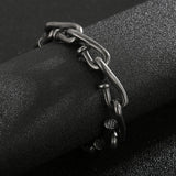 12mm Nail Link Chain Bracelet Stainless Steel Identity Jewelry
