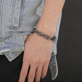 12mm Nail Link Chain Bracelet Stainless Steel Identity Jewelry