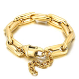 18K Heavy Chain Bracelet Women Stainless Steel Gold/Silver Statement Jewelry