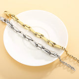 18K Heavy Chain Bracelet Women Stainless Steel Gold/Silver Statement Jewelry