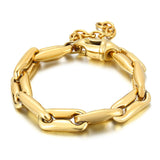 18K Heavy Chain Bracelet Women Stainless Steel Gold/Silver Statement Jewelry