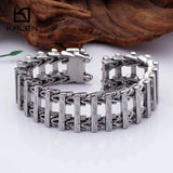 Stainless Steel Chain Link Bracelet Men Punk Dragon Head Charm Bracelet