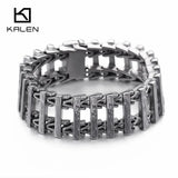 Stainless Steel Chain Link Bracelet Men Punk Dragon Head Charm Bracelet