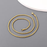 3MM Stainless Steel Twist Chain Necklace Colorful Plating Jewelry Gift