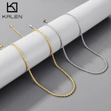 3MM Stainless Steel Twist Chain Necklace Colorful Plating Jewelry Gift