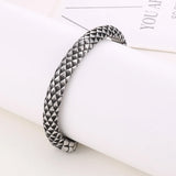 Vintage Snake Charm Open Bangle Stainless Steel 316L Women Accessories