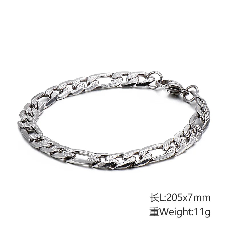 9mm Chunky Cuban Chain Bracelet Stainless Steel 16-24cm Men Women