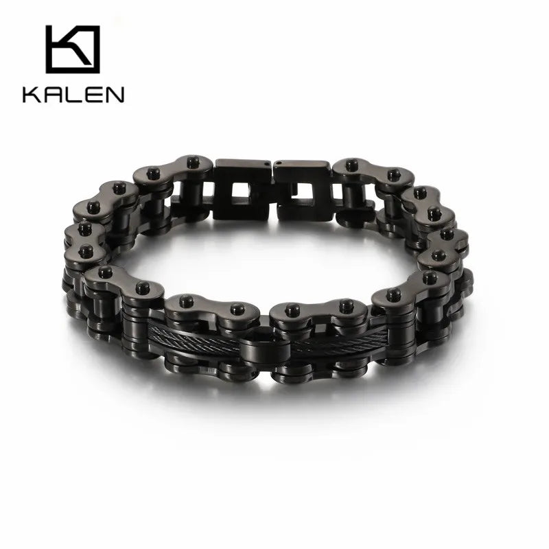 Bulgaria Bike Chain Bracelet Men Biker Stainless Steel