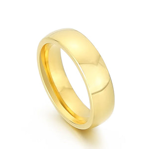 Classic Stainless Steel Couple Rings 6MM Men Women Engagement Jewelry