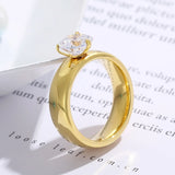 Classic Stainless Steel Couple Rings 6MM Men Women Engagement Jewelry