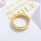 Classic Stainless Steel Couple Rings 6MM Men Women Engagement Jewelry