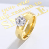 Classic Stainless Steel Couple Rings 6MM Men Women Engagement Jewelry