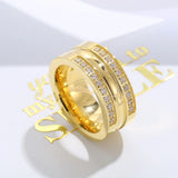Classic Wedding Women Ring with CZ Stones, Delicate Engagement Jewelry