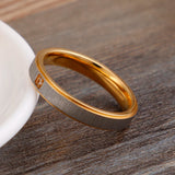 Stainless Steel Rhinestone Anillos Brushed Wedding Bands