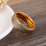 Stainless Steel Rhinestone Anillos Brushed Wedding Bands