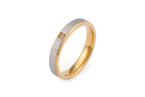 Stainless Steel Rhinestone Anillos Brushed Wedding Bands