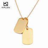 Engraved Dog Tags Name Pendant Necklaces Men Jewelry Gift