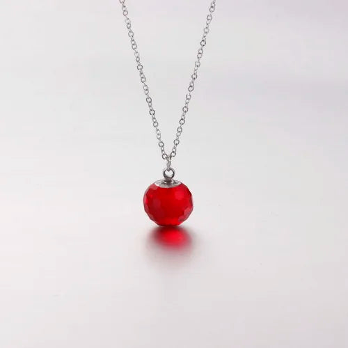 Bohemia Glass Crystal Pendant Necklace Tri-Color Stainless Steel Choker