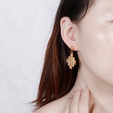 Stainless Steel Virgin Mary Earrings Punk Cross Religious Jewelry