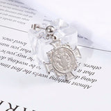 Stainless Steel Virgin Mary Earrings Punk Cross Religious Jewelry