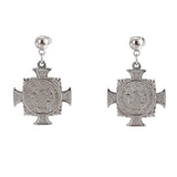 Stainless Steel Virgin Mary Earrings Punk Cross Religious Jewelry