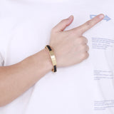ID Bangle Men Stainless Steel Brushed Matte Mesh Bracelet