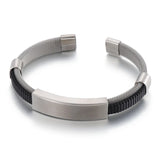ID Bangle Men Stainless Steel Brushed Matte Mesh Bracelet