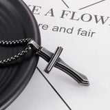 Stainless Steel Cross Pendant Necklace Men Amulet Prayer Jewelry