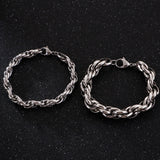 Men's Stainless Steel Bracelet & Bangle - Two Sizes Three Styles