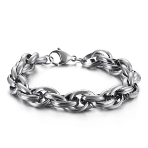 Men's Stainless Steel Bracelet & Bangle - Two Sizes Three Styles