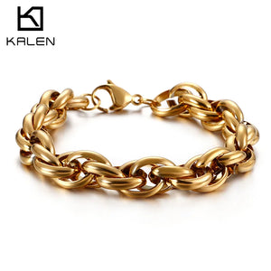Men's Stainless Steel Bracelet & Bangle - Two Sizes Three Styles