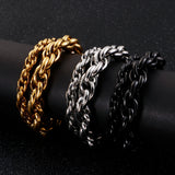 Men's Stainless Steel Bracelet & Bangle - Two Sizes Three Styles