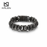 Punk Twisted Linking Box Chain Bracelet Men Matte Stainless Steel Letter X Charm