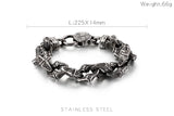 Punk Twisted Linking Box Chain Bracelet Men Matte Stainless Steel Letter X Charm