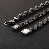 Punk Twisted Linking Box Chain Bracelet Men Matte Stainless Steel Letter X Charm