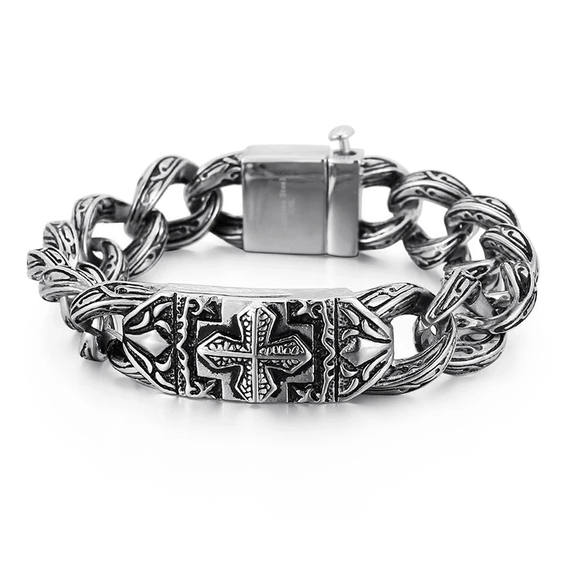 Punk 225mm O-Chain Bracelet Men's Stainless Steel Symbolic Male Jewelry
