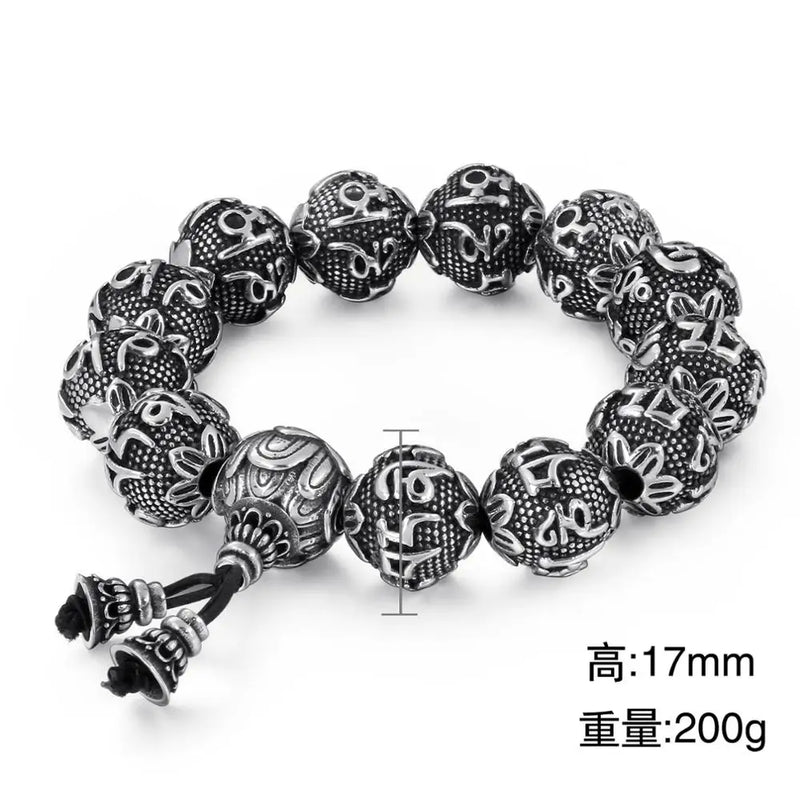 Men's Punk Stainless Steel Charm Bracelet with Mysterious Symbol