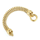 Punk Skull Charm Bracelet Stainless Steel Mesh Chain Bangle Men Jewelry