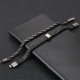 Matte Link Chain Bracelet Stainless Steel Bangle