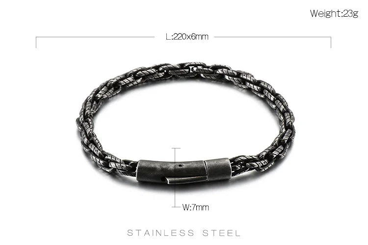 Matte Link Chain Bracelet Stainless Steel Bangle