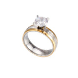 Romantic Wedding Rings Stainless Steel Zircon Engagement Jewelry